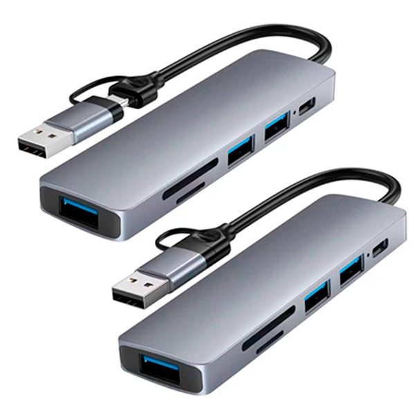 Hub Usb Tipo C Dual 6 En 1