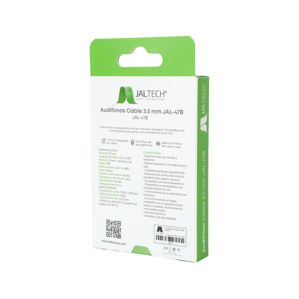 Audífonos Cable 3.5Mm Jal-47B 3
