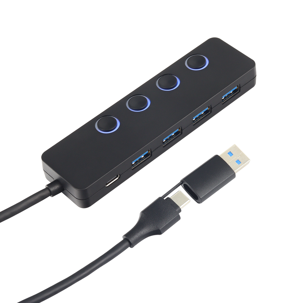Hub Tipo C + Usb X4 Puertos Usb 3.0 Switch - Jal-S0008 2