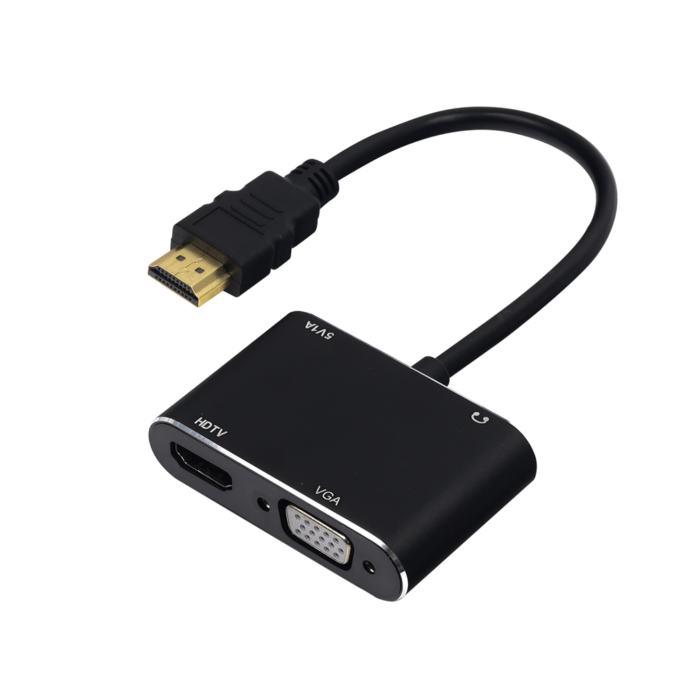 Cable Adaptador Hdmi A Hdmi + Vga