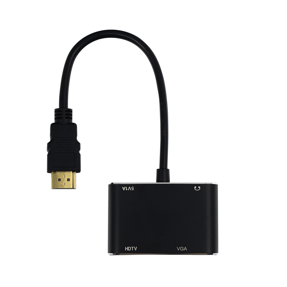 Cable Adaptador Hdmi A Hdmi + Vga 2