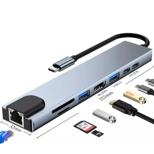 Hub Usb Tipo C 8 En 1 Hdtv 2