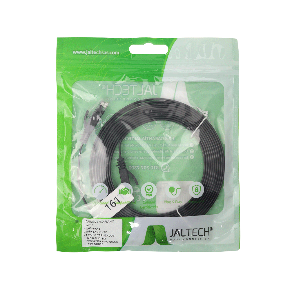 Cables De Red Cat.6 Plano 3Mts 3