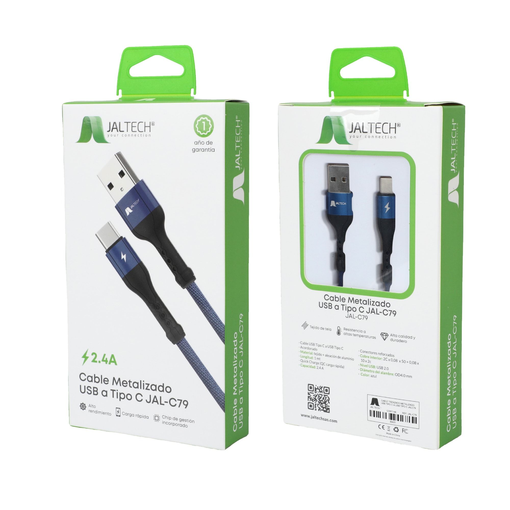 Cable Metalizado Usb A Tipo C Jal-C79 2