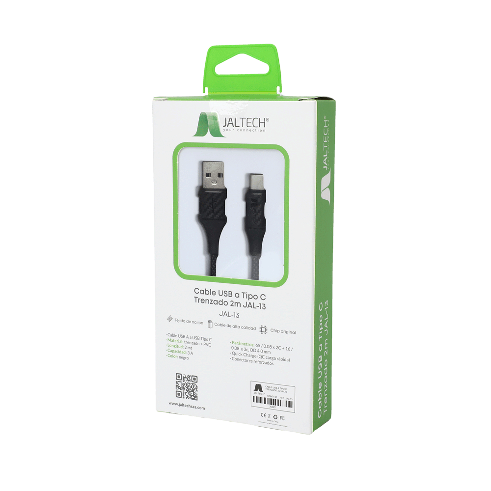Cable Usb A Tipo C Trenzado 2M Jal-13 2