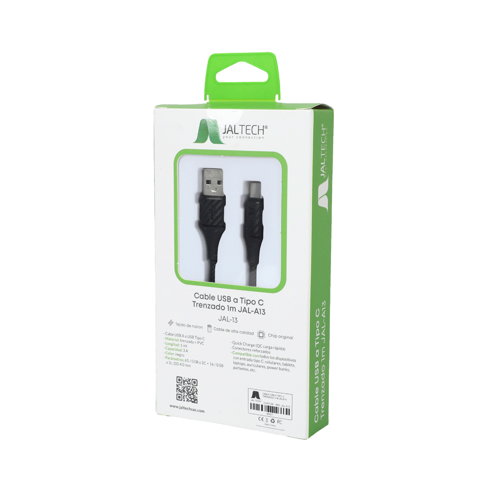 Cable Usb A Tipo C Trenzado 1 M Jal-A13 2