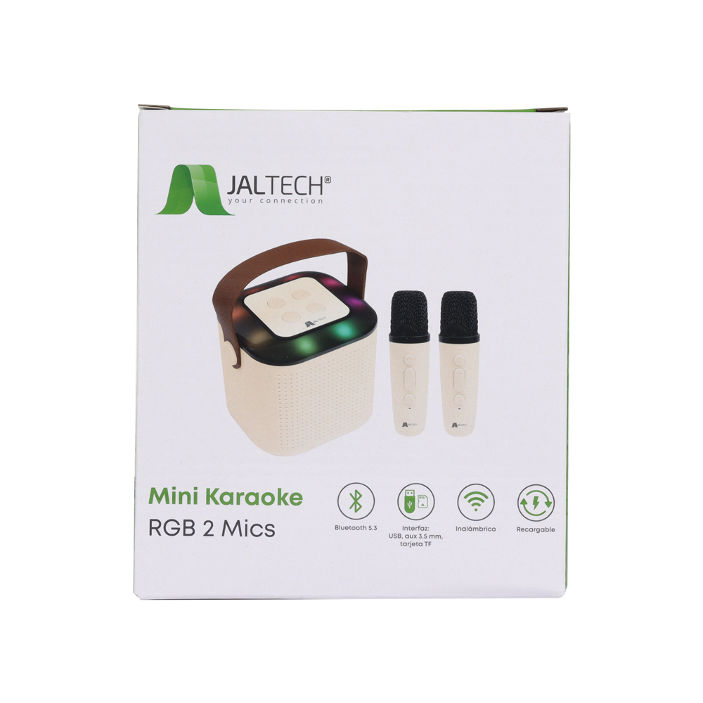 Mini Karaoke Rgb 2 Mics Negro 3